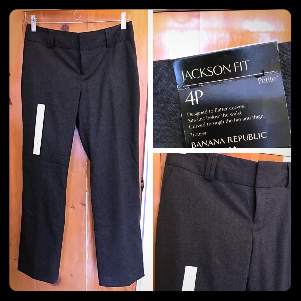 Banana Republic grey dress trouser NWT sz 4P
